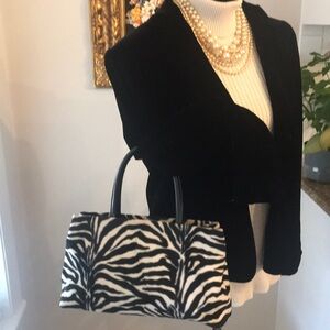 Vintage Lord & Taylor Zebra Print Purse